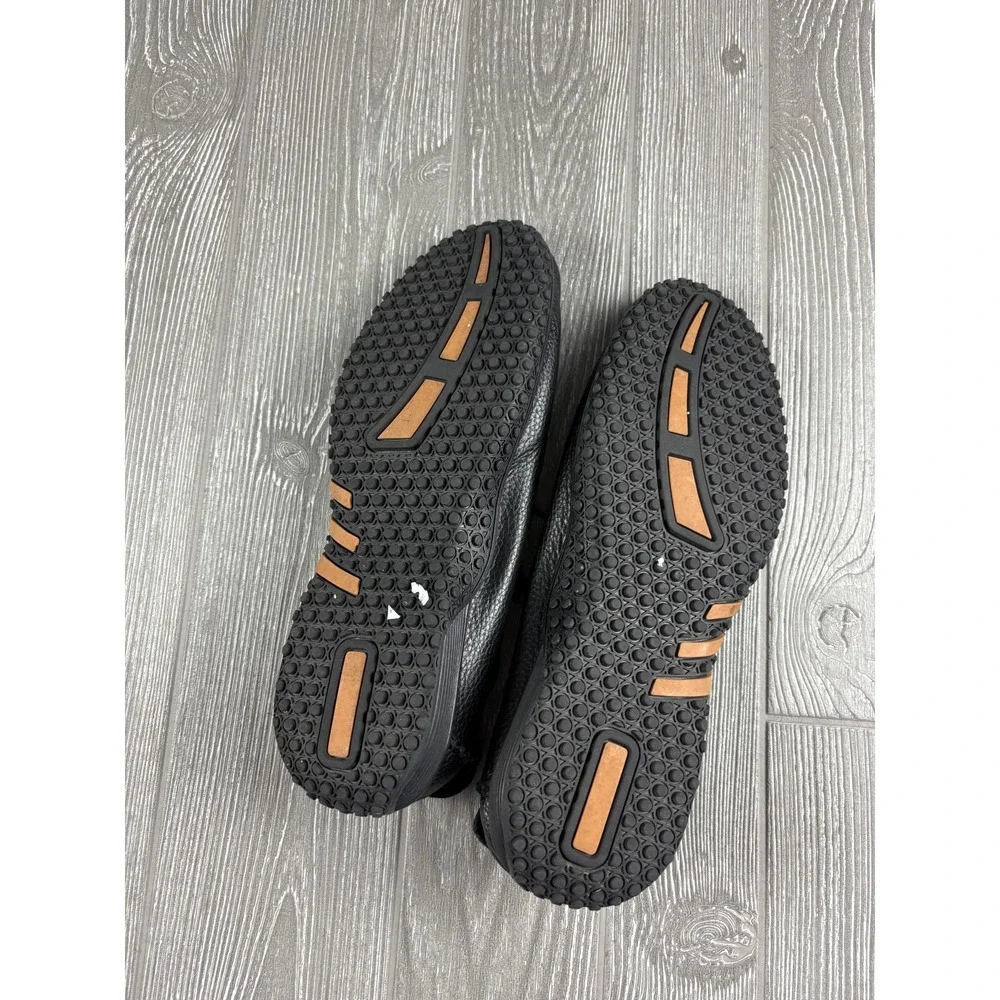 Camel Logo Mens Black Leather Lace Up Shoes Rubber Sole Size 47 ARMM1211